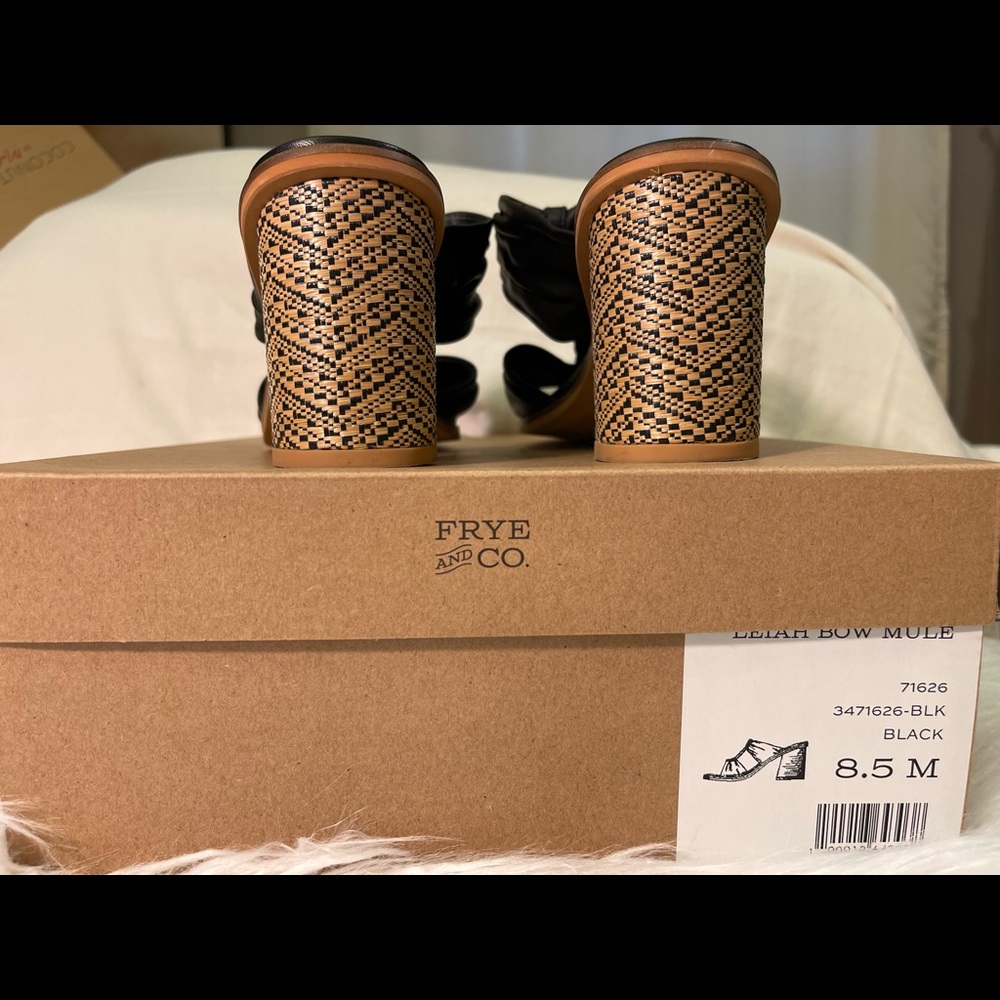 Frye & Co Leigh Bow Mule Heeled Sandal 8.5